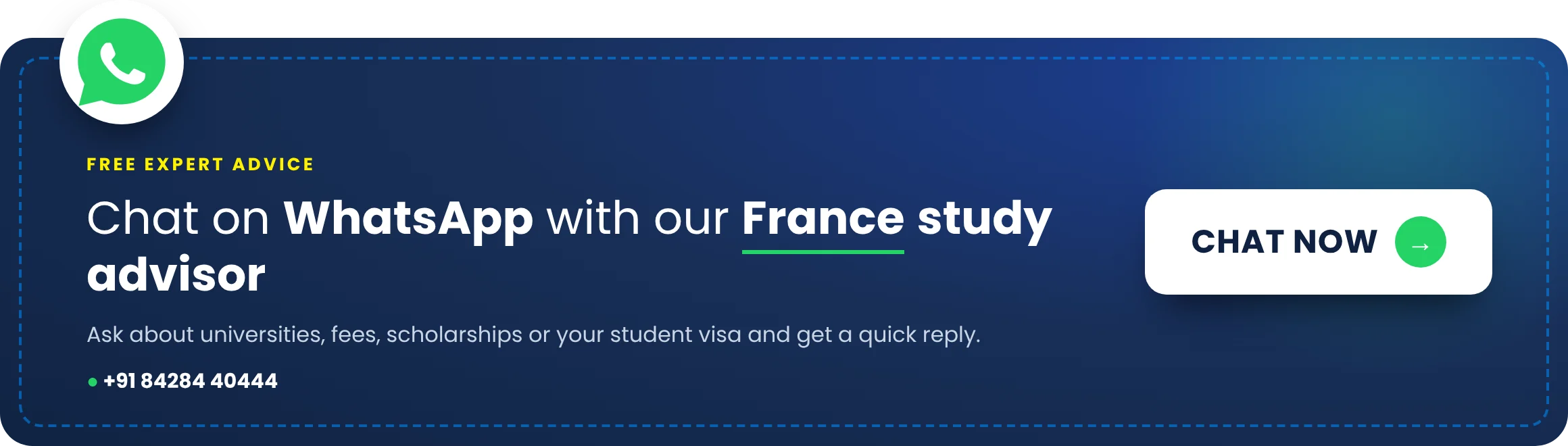 Chat on WhatsApp with our France study advisor. Click to chat now.